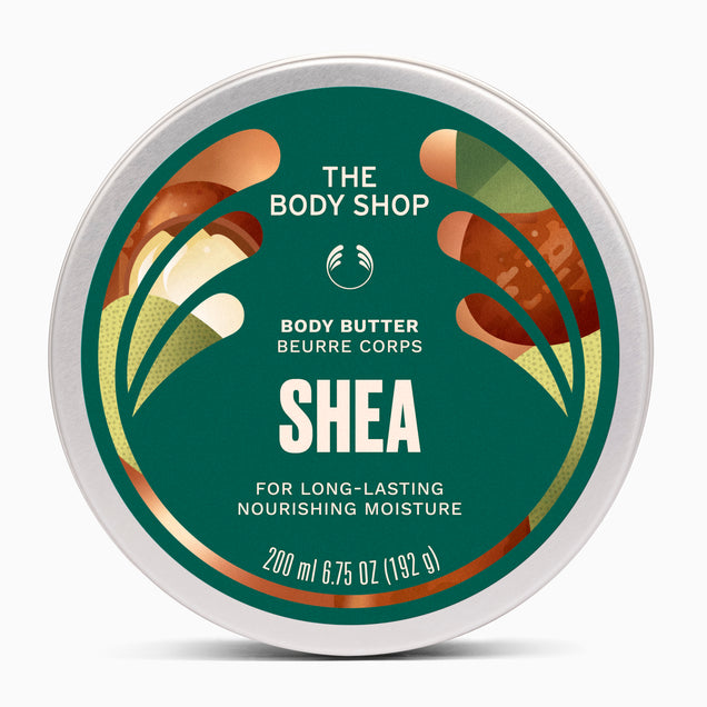Shea product pack shot on grey background | The Body Shop