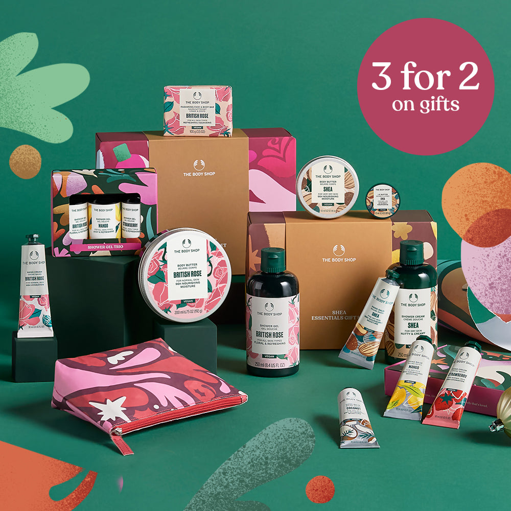 3 for 2 on gift - the body shop