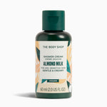 The Body Shop Almond Milk shower cream bottle on a white background
