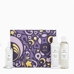 Body shop gift set with a purple patterned gift box