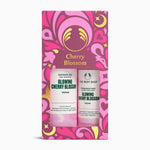 Cherry Blossom product set with two bottles and a decorative box on a white background