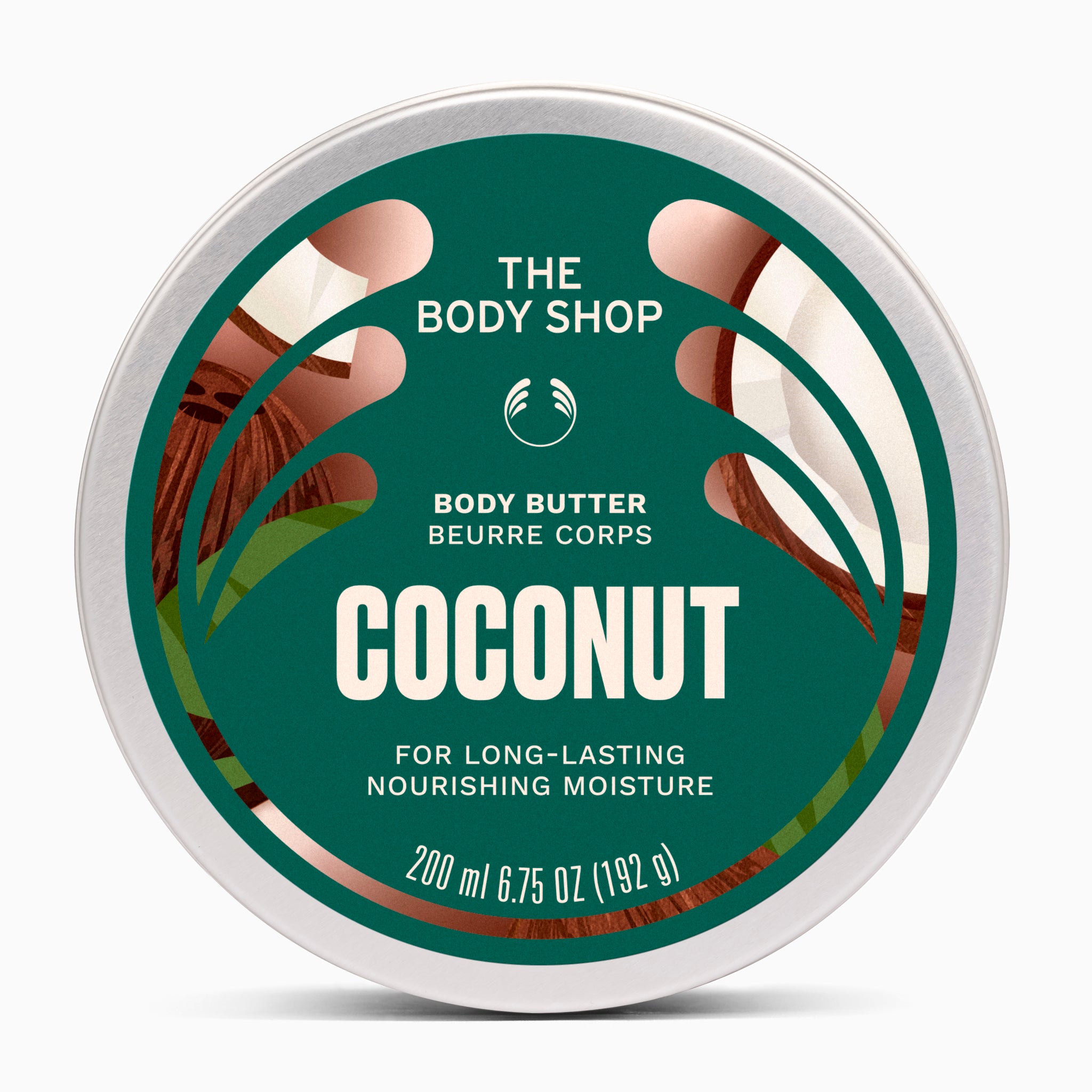 Coconut product pack shot on grey background | The Body Shop