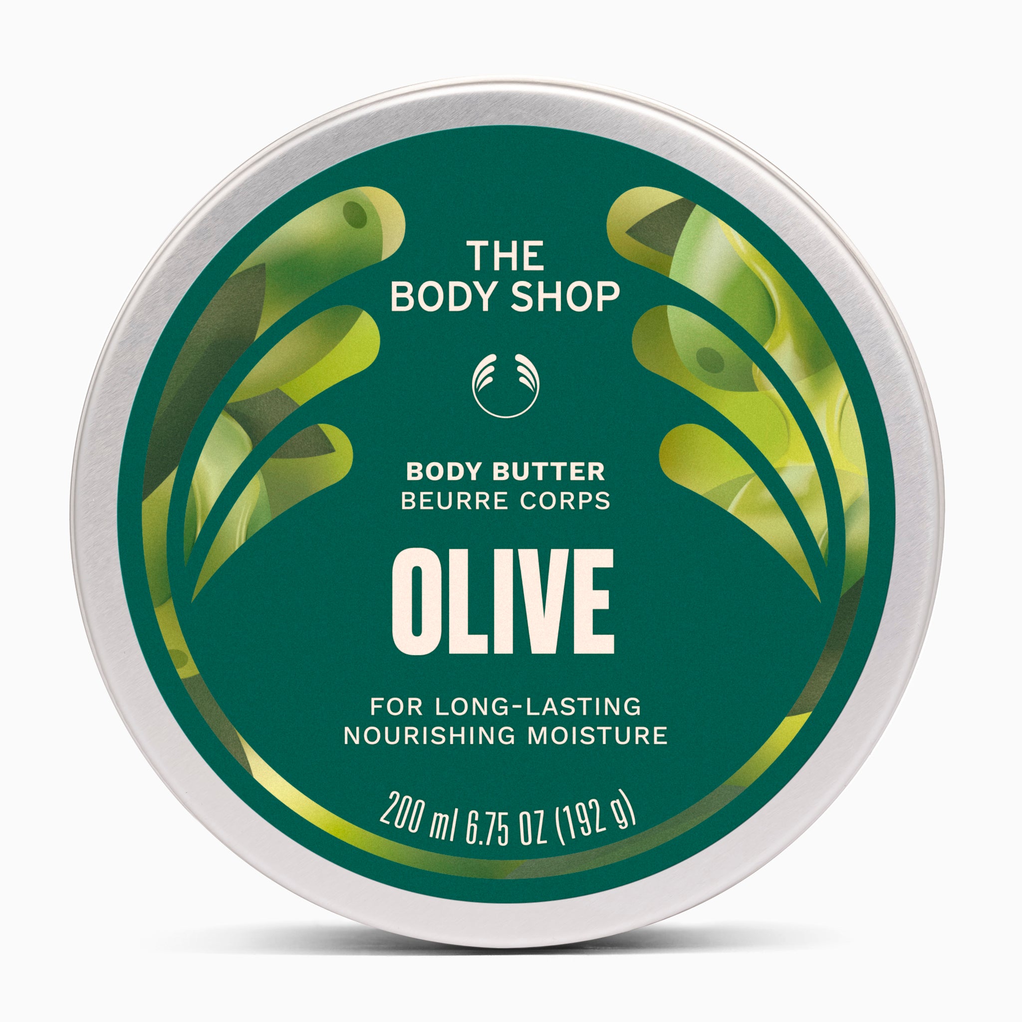 Olive product pack shot on grey background | The Body Shop