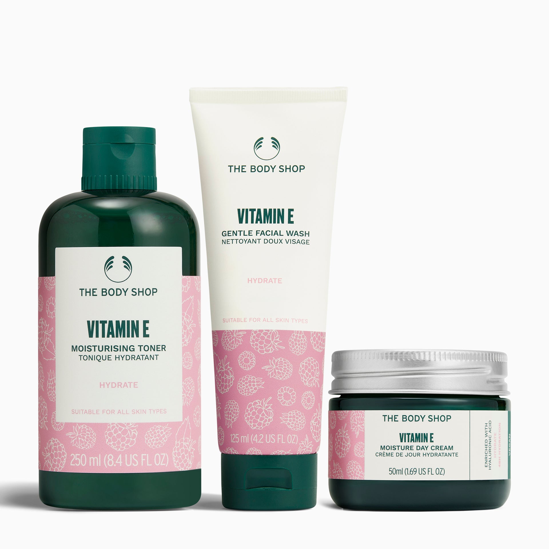 Hydrating skincare routine, 3-step system
