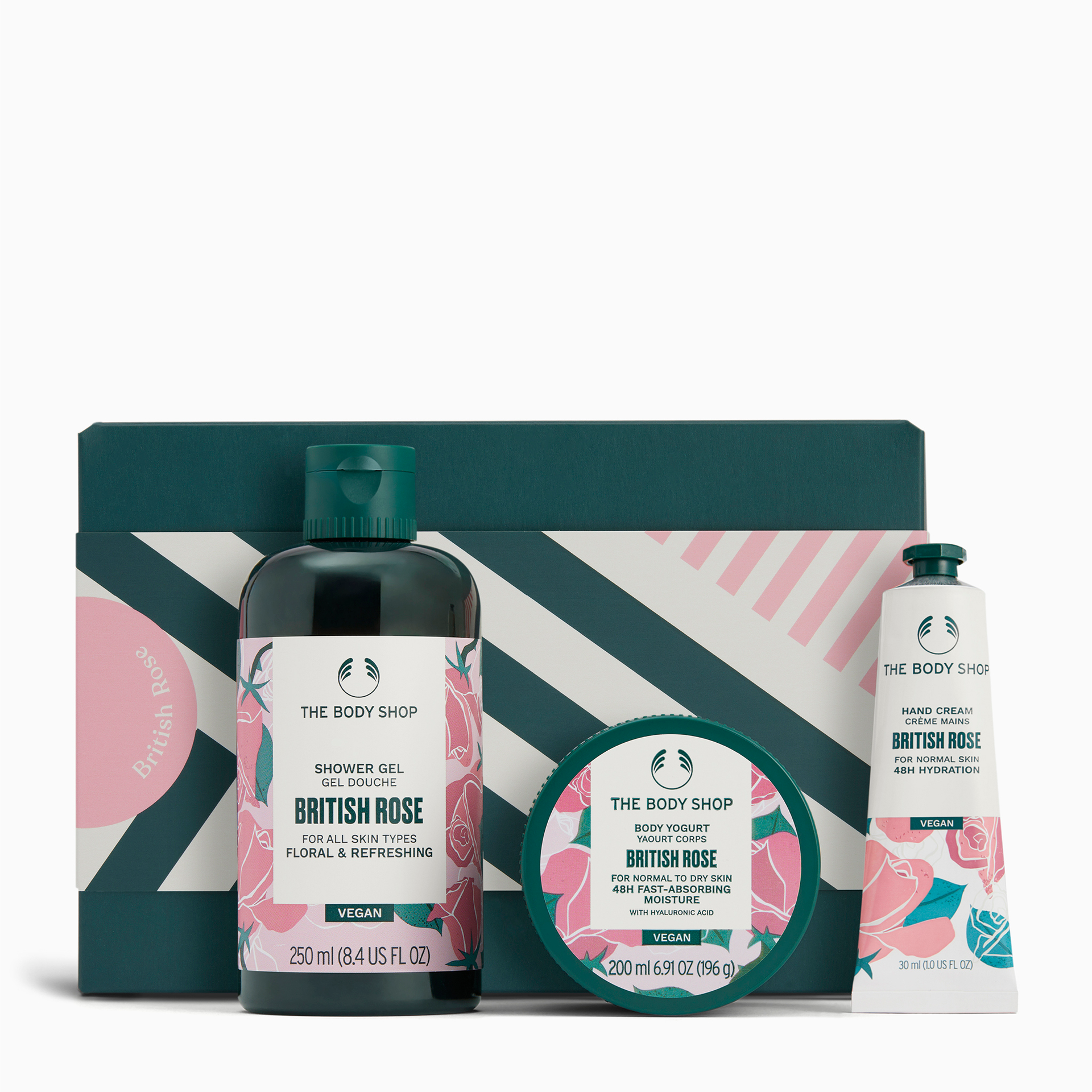 商品画像：Amazon.com : The Body Shop British Rose Bodycare Gift Set 3